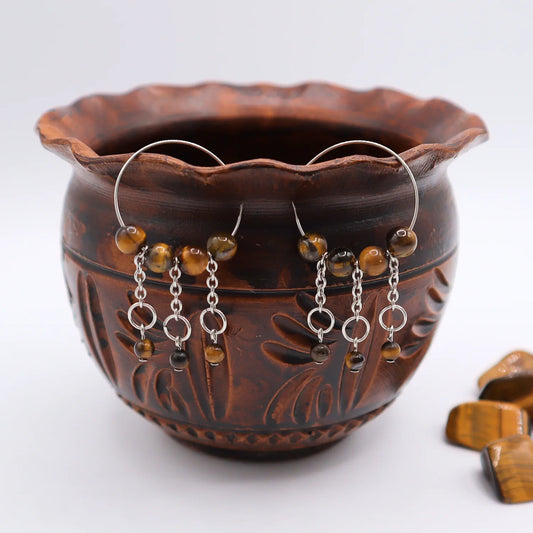 Boucles d'oreille Oeil de tigre