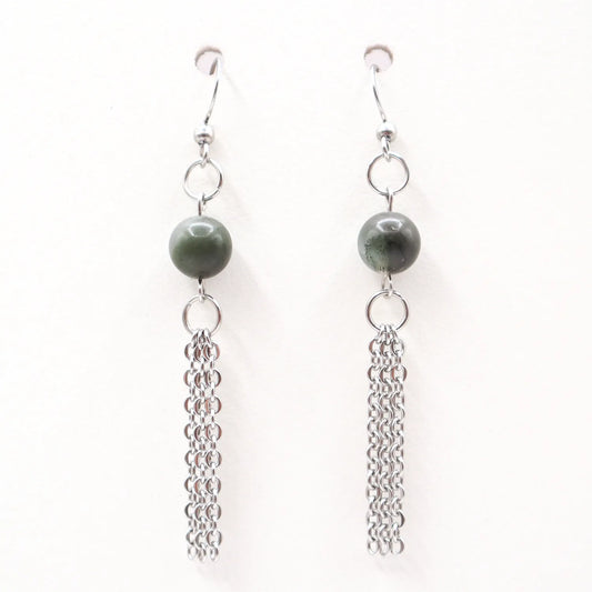 Boucles d'oreille Pierre de sang africaine, Chaîne
